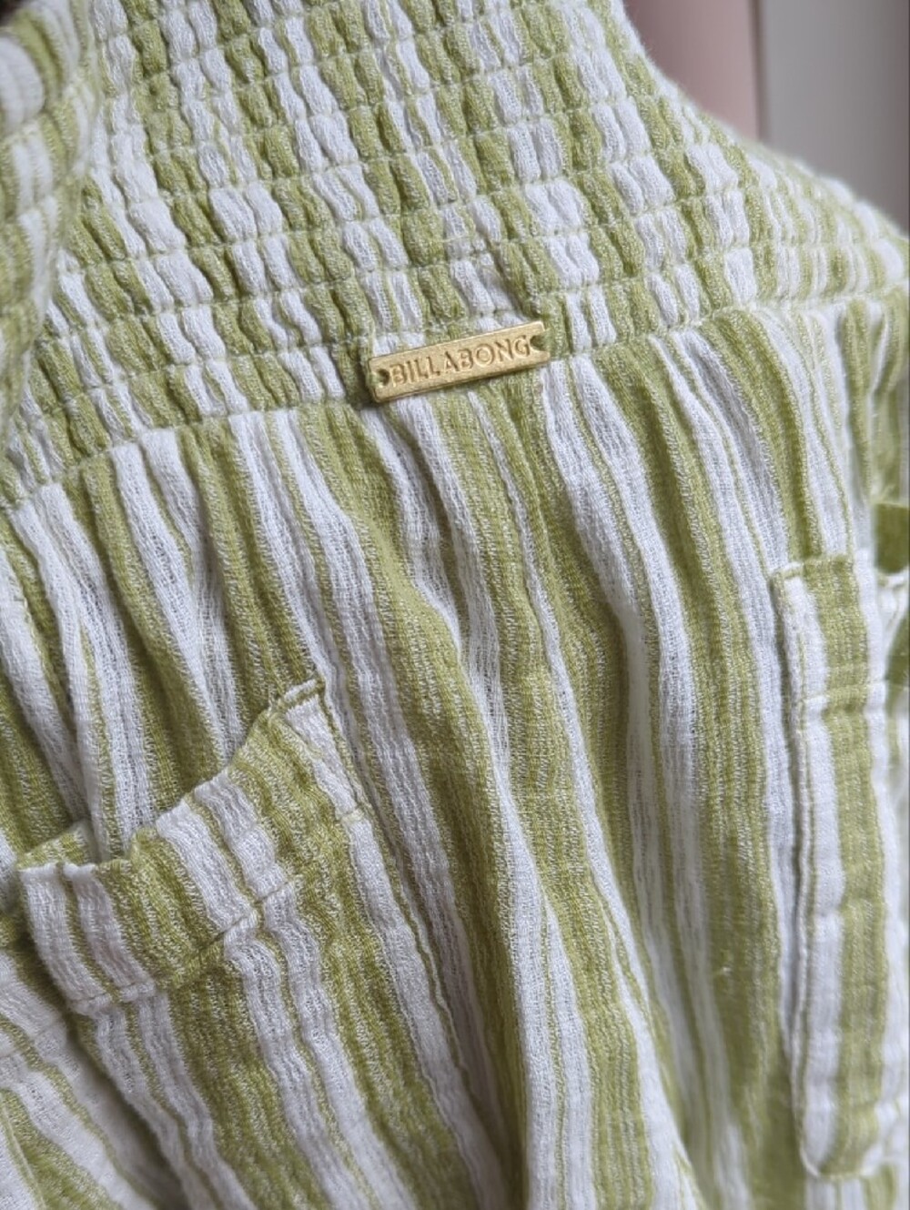 Billabong Light Green Striped Pants - Picture 4 of 7